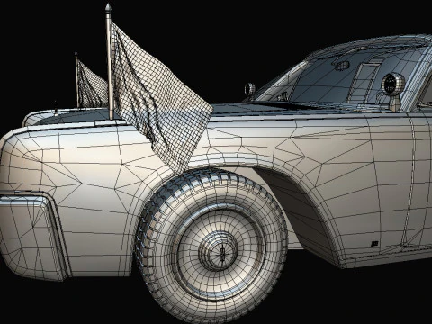 Lincoln Continental X100 1962 Low-poly 3D Model
