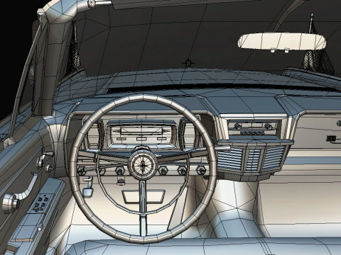 Lincoln Continental X100 1962 Low-poly 3D Model