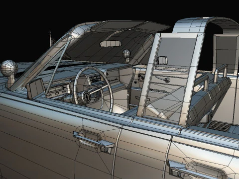 Lincoln Continental X100 1962 Low-poly 3D Model