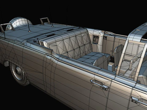 Lincoln Continental X100 1962 Low-poly 3D Model