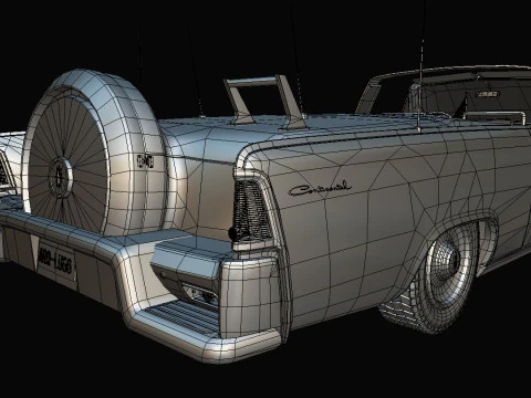 Lincoln Continental X100 1962 Low-poly 3D Model