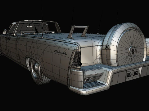 Lincoln Continental X100 1962 Low-poly 3D Model