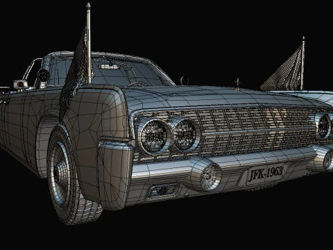 Lincoln Continental X100 1962 Low-poly 3D Model