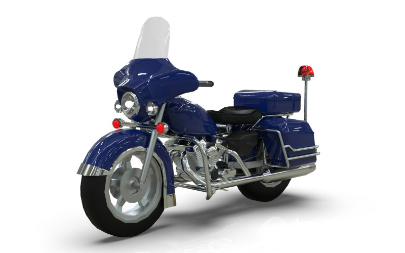 Police Motorcycle Lowpoly Low-poly Modelo 3D .c4d .max .obj .3ds .fbx .stl .blend 