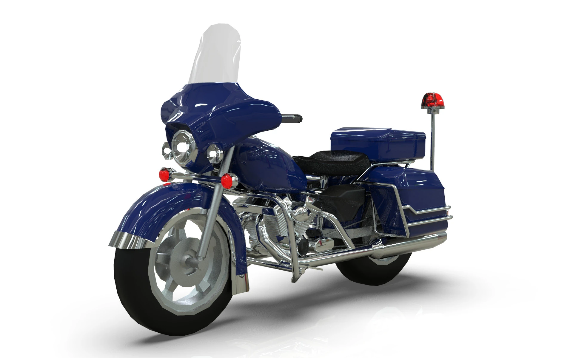 Police Motorcycle Lowpoly Low-poly 3D Model .c4d .max .obj .3ds .fbx .stl .blend 
