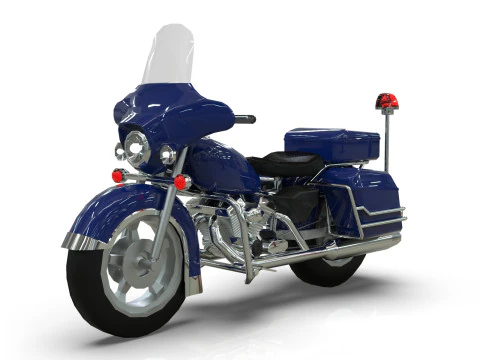 Motocicleta policial Lowpoly Low-poly Modelo 3D