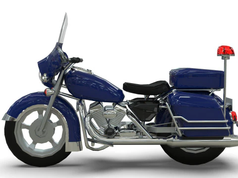 Police Motorcycle Lowpoly Low-poly 3D Model