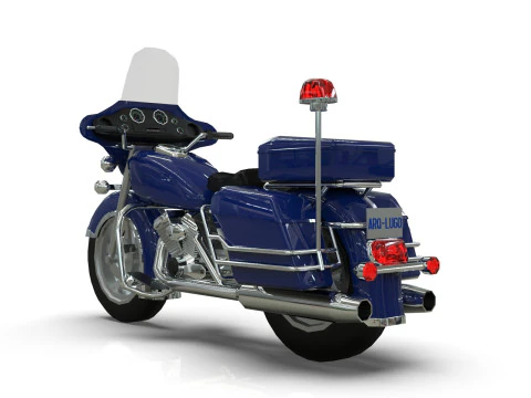 Police Motorcycle Lowpoly Low-poly 3D Model