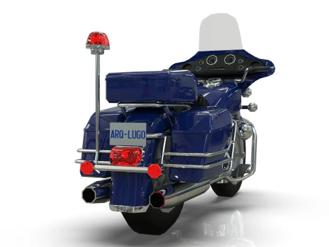 Police Motorcycle Lowpoly Low-poly 3D Model