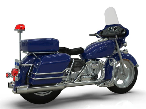 Police Motorcycle Lowpoly Low-poly 3D Model