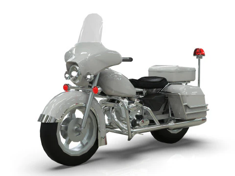 Police Motorcycle Lowpoly Low-poly 3D Model