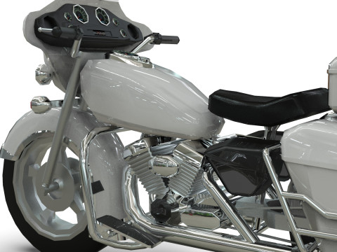 Police Motorcycle Lowpoly Low-poly Modelo 3D