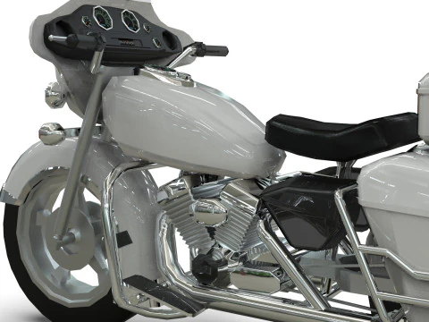Police Motorcycle Lowpoly Low-poly 3D Model