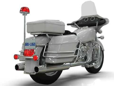 Police Motorcycle Lowpoly Low-poly 3D Model
