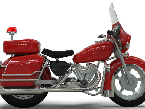 Police Motorcycle Lowpoly Low-poly 3D Model