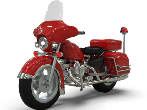 Police Motorcycle Lowpoly Low-poly 3D Model