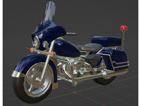 Police Motorcycle Lowpoly Low-poly Modelo 3D