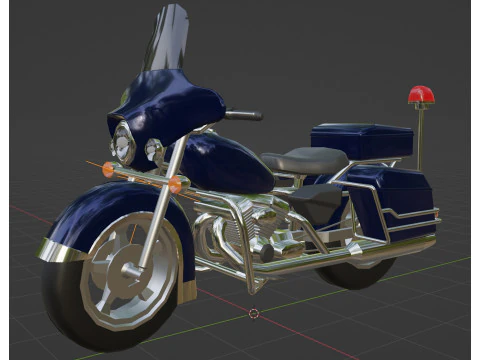 Police Motorcycle Lowpoly Low-poly 3D Model