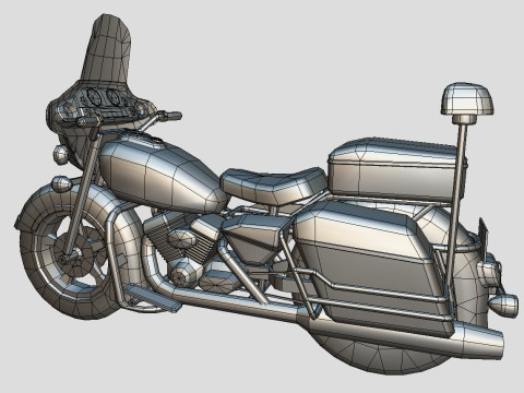 Police Motorcycle Lowpoly Low-poly Modelo 3D
