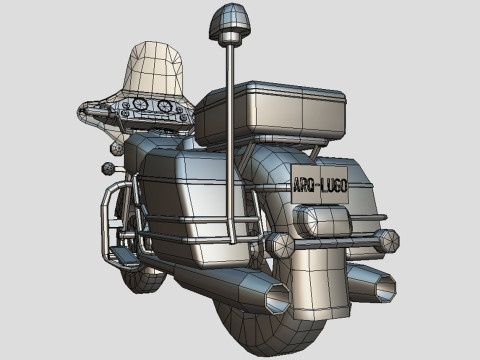 Police Motorcycle Lowpoly Low-poly Modelo 3D