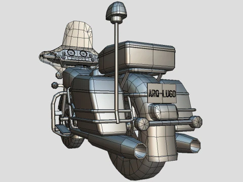 Police Motorcycle Lowpoly Low-poly 3D Model