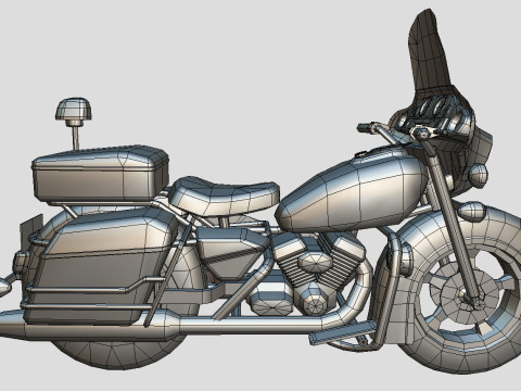 Police Motorcycle Lowpoly Low-poly Modelo 3D