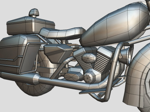 Police Motorcycle Lowpoly Low-poly Modelo 3D