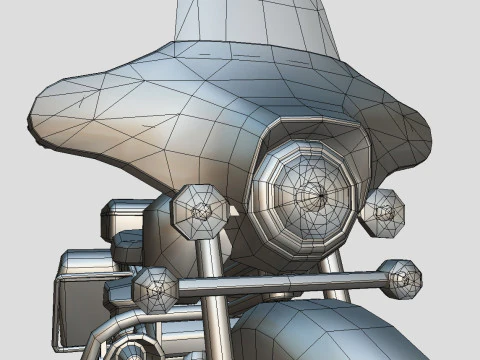 Police Motorcycle Lowpoly Low-poly 3D Model