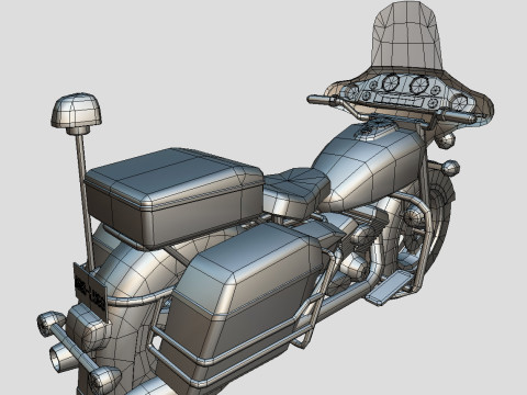 Police Motorcycle Lowpoly Low-poly Modelo 3D