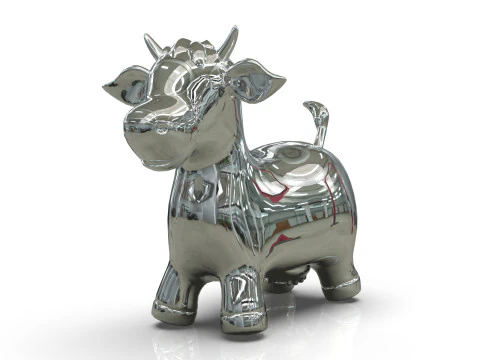 İnek Oyuncak D&uuml;ş&uuml;k Poli 3D Model