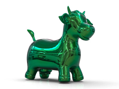 İnek Oyuncak D&uuml;ş&uuml;k Poli 3D Model