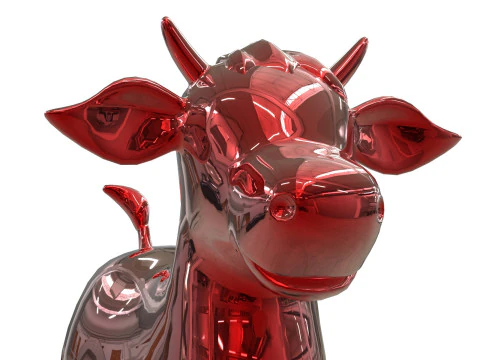 İnek Oyuncak D&uuml;ş&uuml;k Poli 3D Model