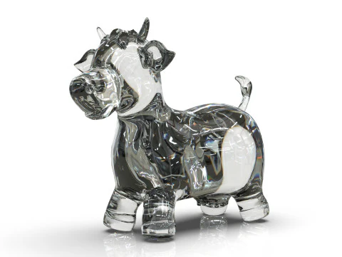 İnek Oyuncak D&uuml;ş&uuml;k Poli 3D Model