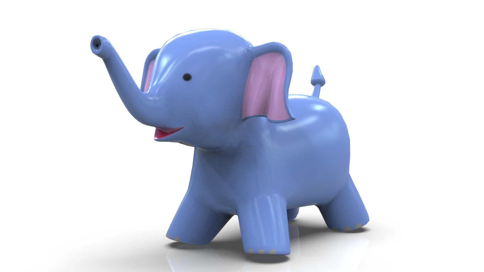 Elephant Toy Low-poly 3D Model .c4d .max .obj .3ds .fbx .stl .blend 