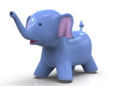 Elephant Toy Low-poly 3D 모델