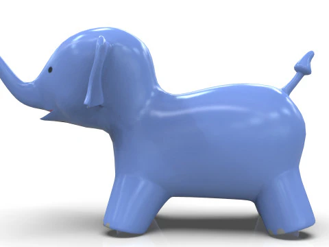 Elephant Toy Low-poly 3D Model