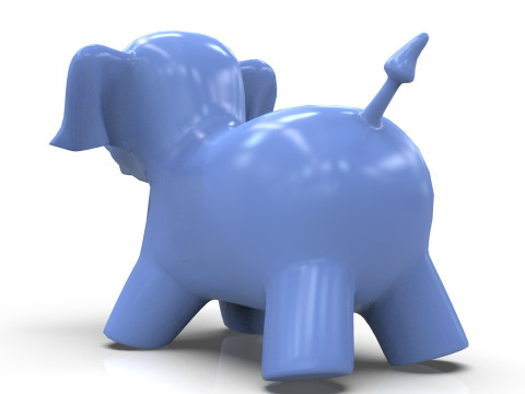Elephant Toy Low-poly 3D 모델