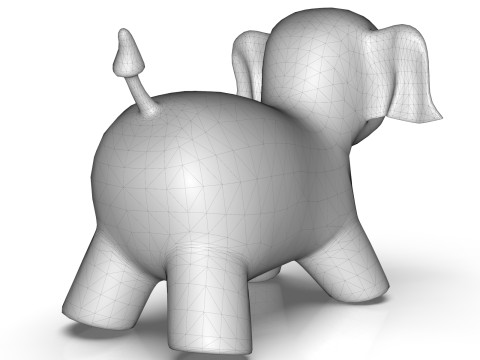 Elephant Toy Low-poly 3D 모델