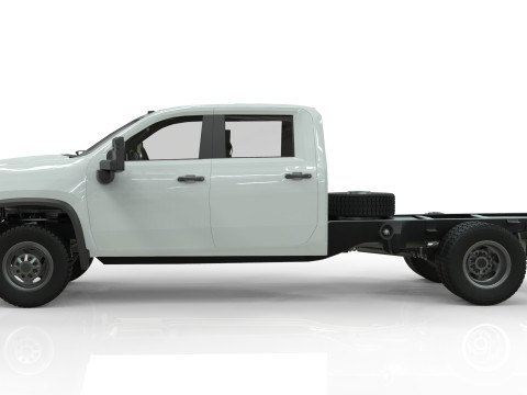 Silverado 3500 HD crewcab 2021 Low-poly 3D Model