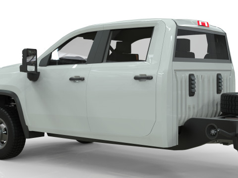 Silverado 3500 HD crewcab 2021 Low-poly 3D Model