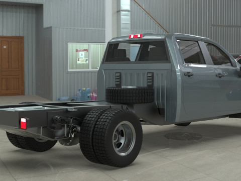 Silverado 3500 HD crewcab 2021 Low-poly 3D Model