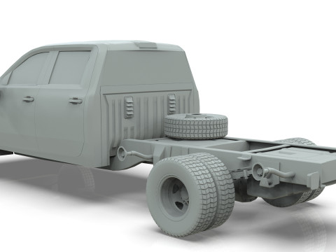 Silverado 3500 HD crewcab 2021 Low-poly 3D Model