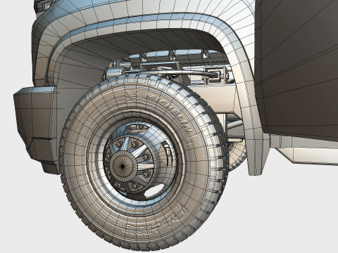 Silverado 3500 HD crewcab 2021 Low-poly 3D Model