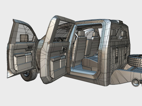 Silverado 3500 HD crewcab 2021 Low-poly 3D Model
