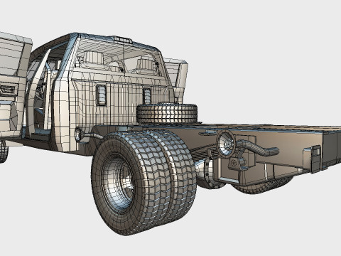 Silverado 3500 HD crewcab 2021 Low-poly 3D Model