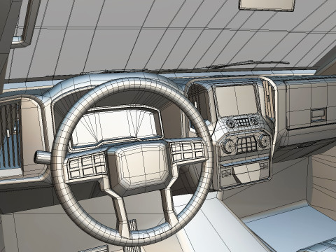 Silverado 3500 HD crewcab 2021 Low-poly 3D Model