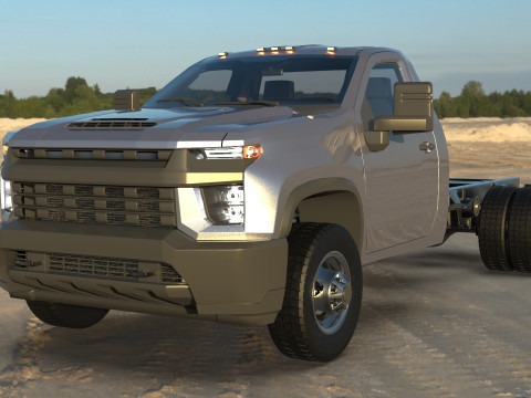 Chevrolet Silverado 3500 2021 truck Low-poly 3D Model