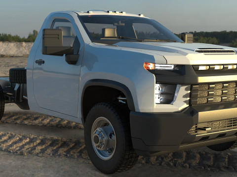 Chevrolet Silverado 3500 2021 truck Low-poly 3D Model