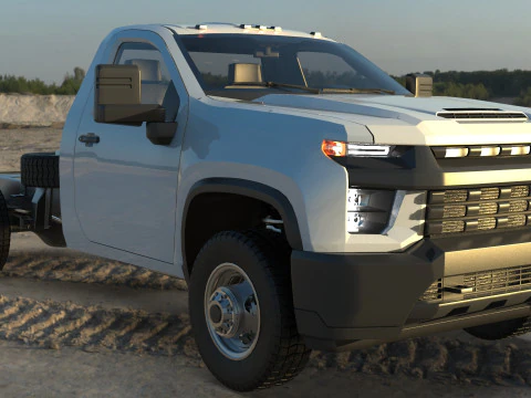 Camion Chevrolet Silverado 3500 2021 Low-poly Modello 3D