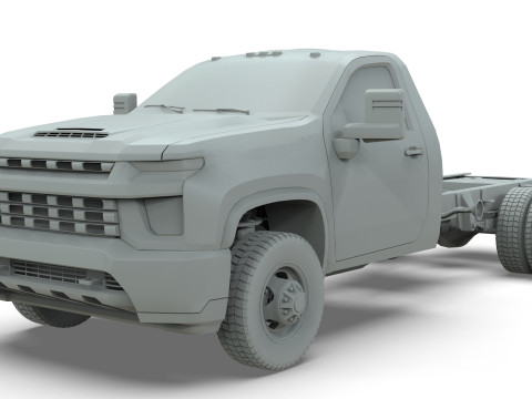 Chevrolet Silverado 3500 2021 truck Low-poly 3D Model